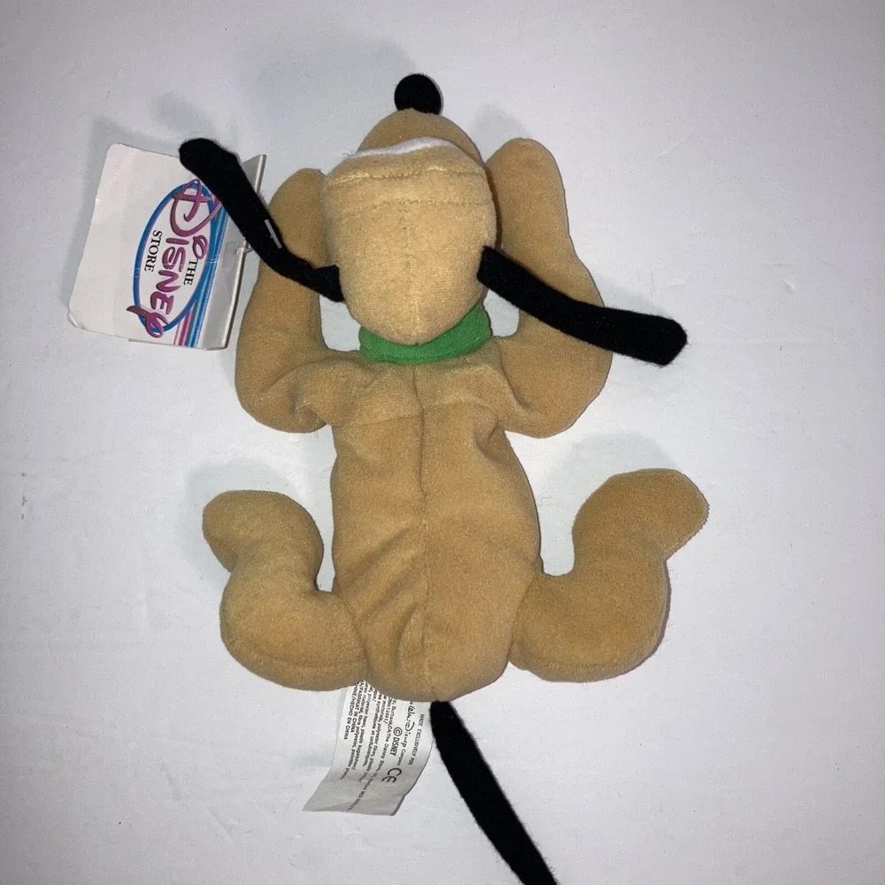 Vintage Pluto Mini Bean‎ Bag Disney Plush Yellow Vintage Disney Store Tag FLAW